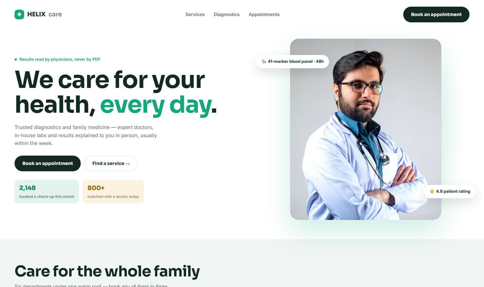 HELIX Care &mdash; live project built by Mythox