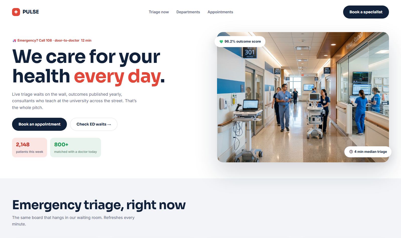 PULSE Clinic &mdash; live project built by Mythox
