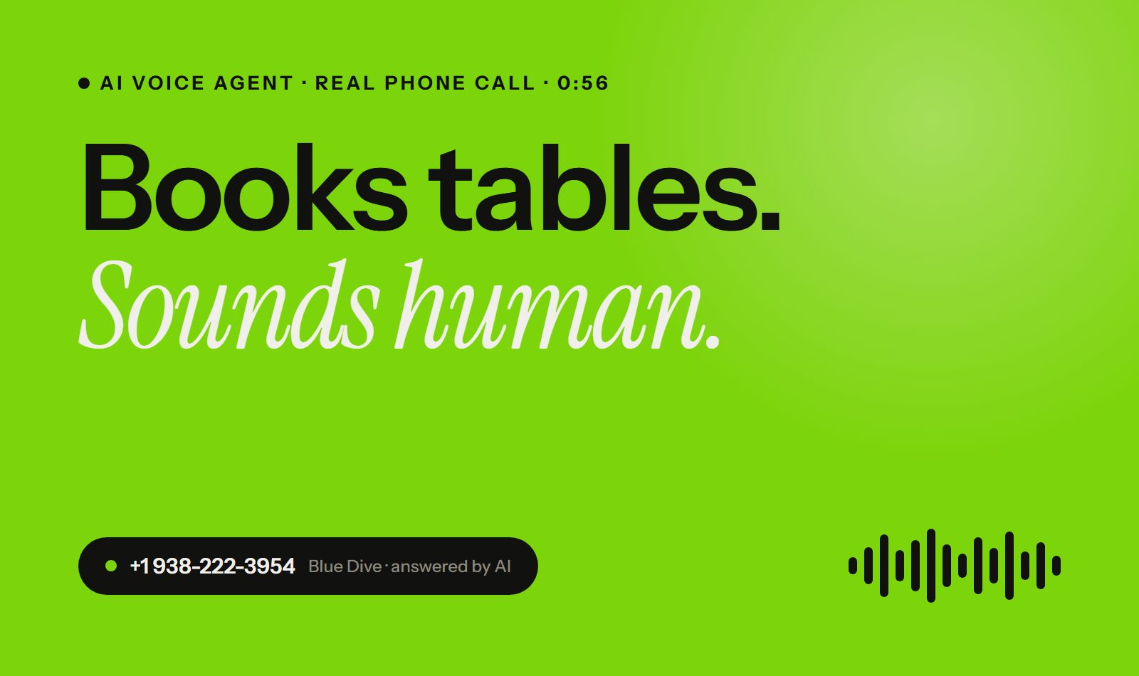 Blue Dive AI Voice Agent &mdash; English phone call case study by Mythox